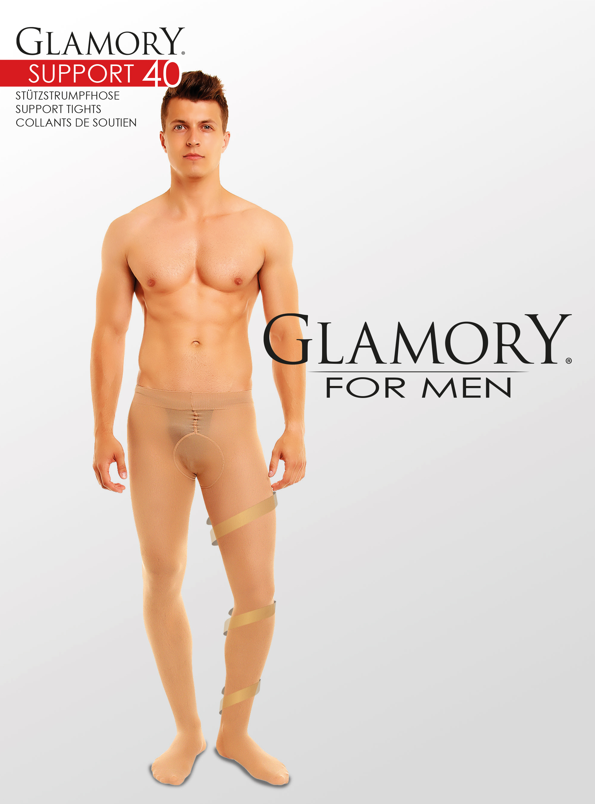 Glamory Support 40 Herrenstützstrumpfhose (3er Pack)